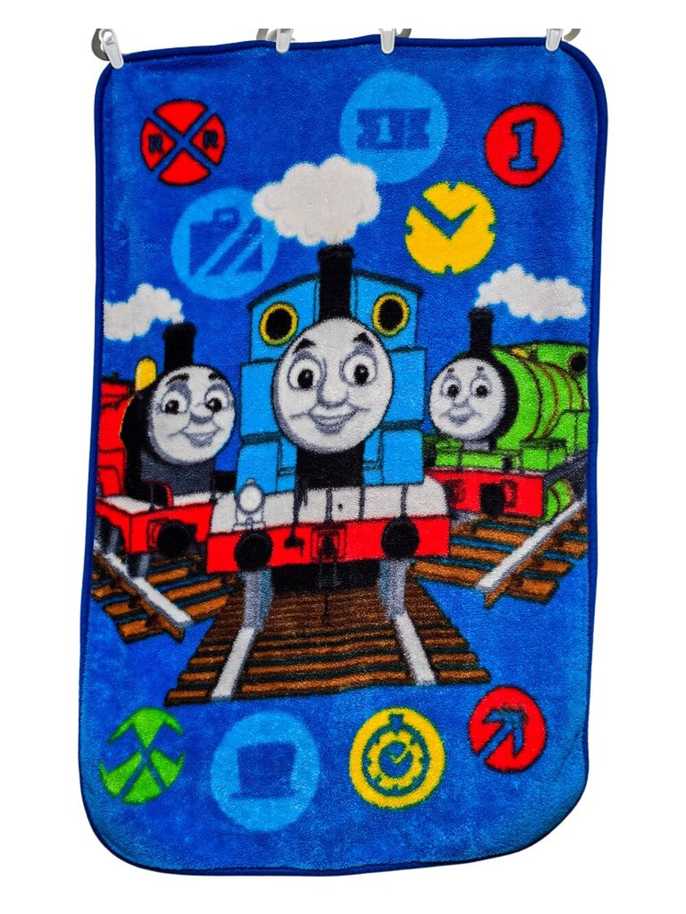 VTG Y2K Thomas Train & Friends Toddler Fleece Throw Blanket Plush 44" x 28"